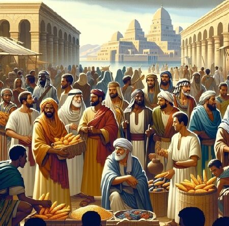 The story of joseph selling corn for land to pharaoh - यूसुफ द्वारा फ़राओ को ज़मीन के बदले अनाज बेचने की कहानी